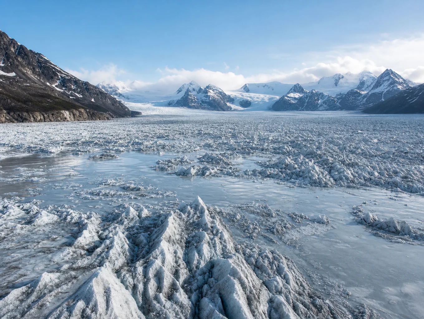 Massive blue ice wall of the Perito Moreno glacier
